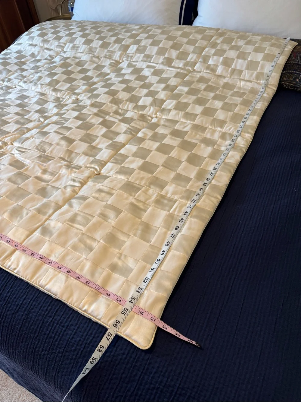 100% Silk Cocoon by Randi Kristoffersen Luxury Patchwork Throw Blanket Ivory